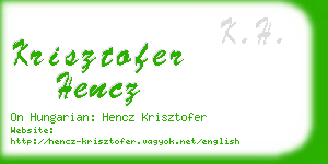 krisztofer hencz business card